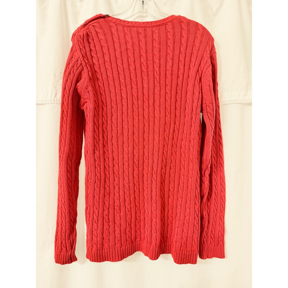 Disney Store Minnie Mouse Red Cable Knit Sweater Winter Snowflake Women XL - Picture 5 of 10